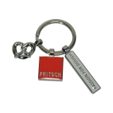 Key ring with 3 tags, pretzel +FRITSCH